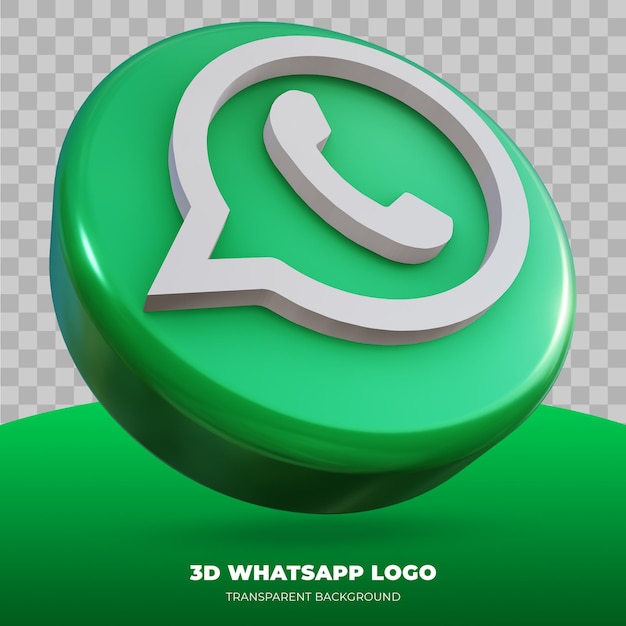 3d-darstellung des whatsapp-logos isoliert