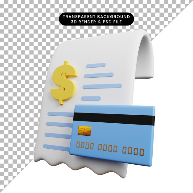 3d-darstellung des zahlungskonzepts mit dollarsymbol und kreditkarte