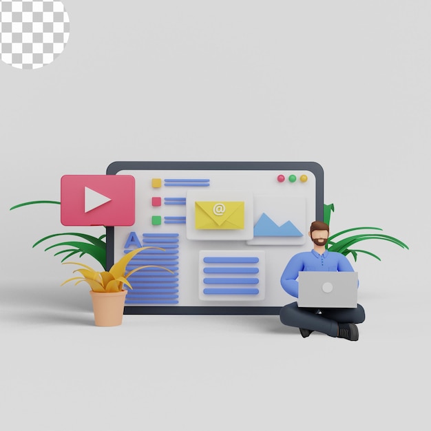 3D-Darstellung, E-Mail-Marketing, Internet-Chat