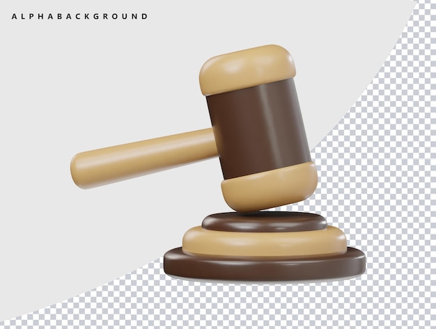 3D-Darstellung einer Illustration eines Gesetzeshammers