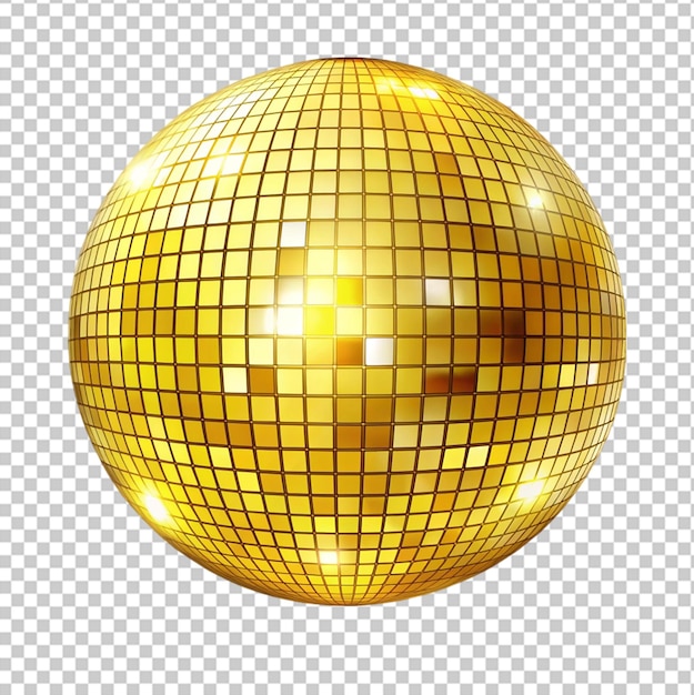 3D-Darstellung einer metallisch leuchtenden und reflektierenden Discokugel isoliert auf weißem Hintergrund