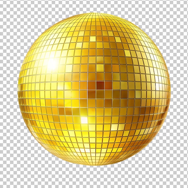 3D-Darstellung einer metallisch leuchtenden und reflektierenden Discokugel isoliert auf weißem Hintergrund