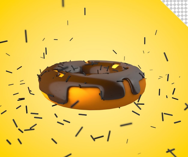 3D-Darstellung eines Donuts mit Schokolade und Meises Ceres