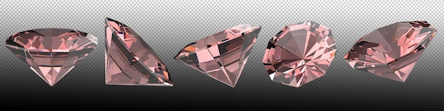 PSD 3d-darstellung eines farbigen diamanten