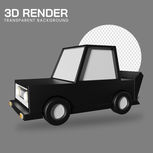 3d-darstellung eines lowpoly-autos