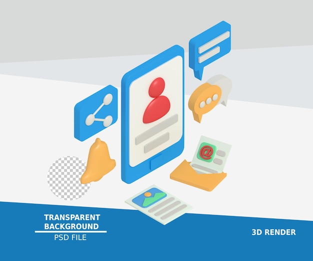 3D-Darstellung eines Marketingkontoprofils