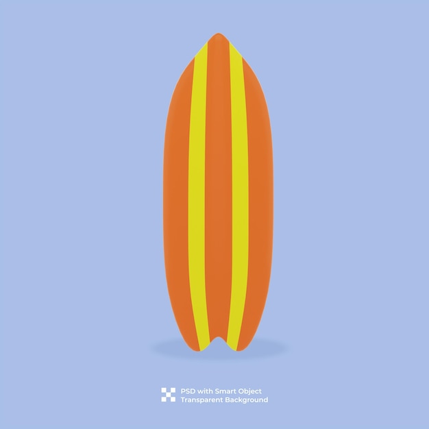 3D-Darstellung eines Surfbretts