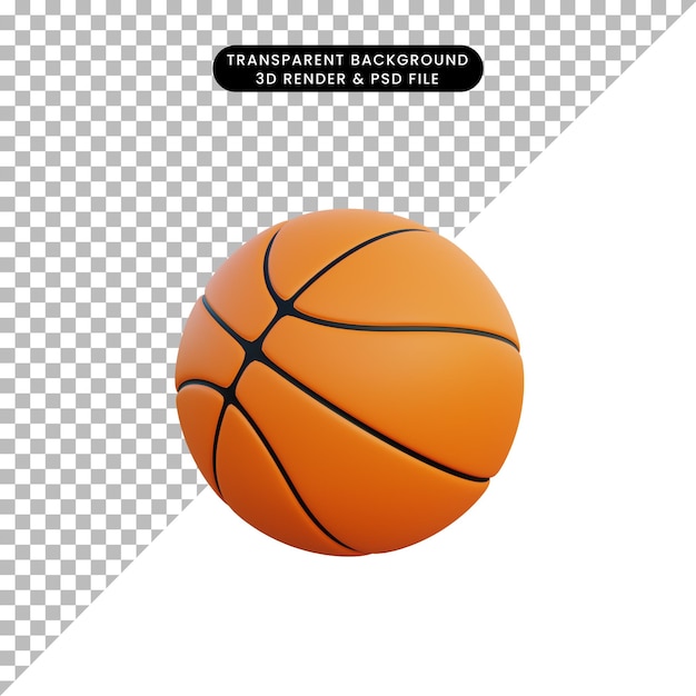 3d-darstellung einfacher objektbasketball