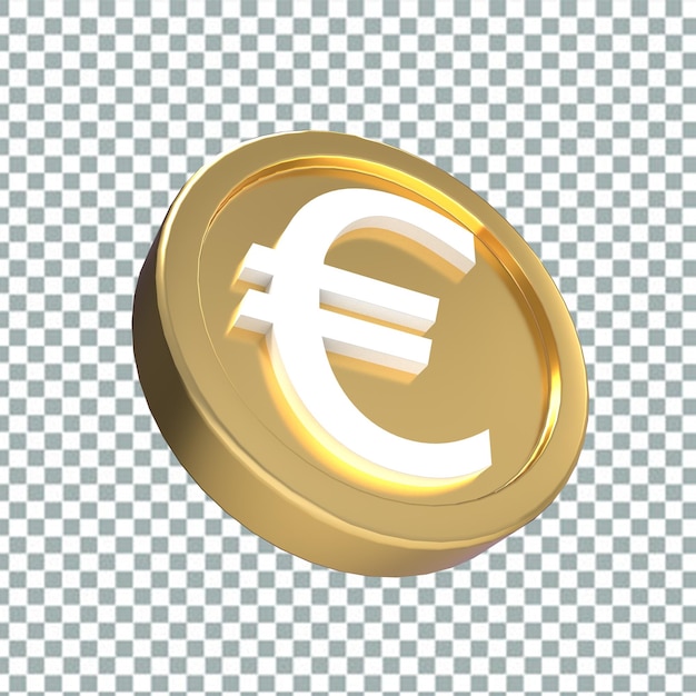 PSD 3d-darstellung euro-münzen-symbol geld 3d rendern