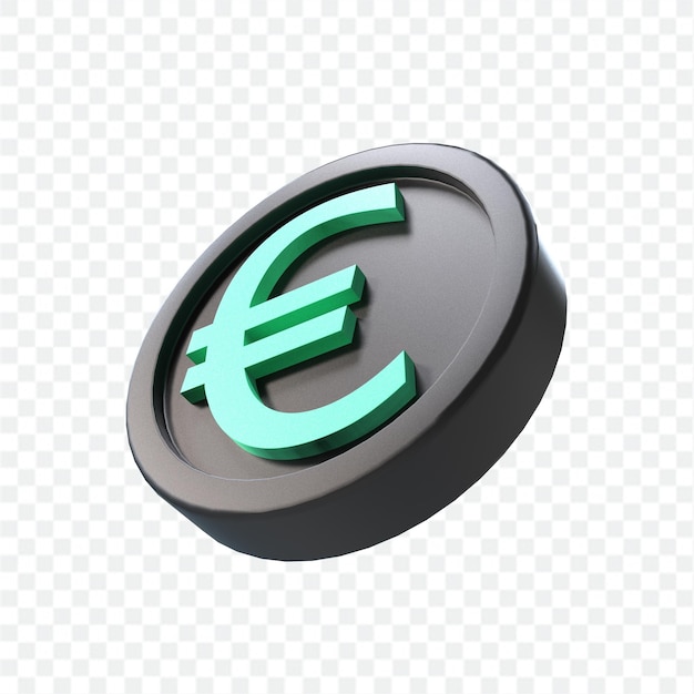 PSD 3d-darstellung euro-münzen-symbol geld 3d rendern