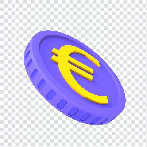 PSD 3d-darstellung euro-münzen-symbol geld 3d rendern