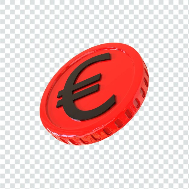 PSD 3d-darstellung euro-münzen-symbol geld 3d rendern