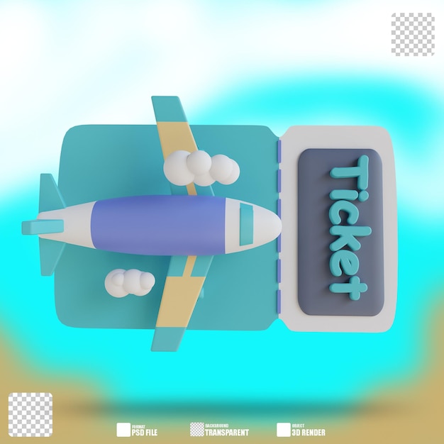 3d-darstellung flugticket 2