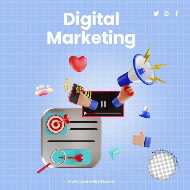 3D-Darstellung für digitales Marketing