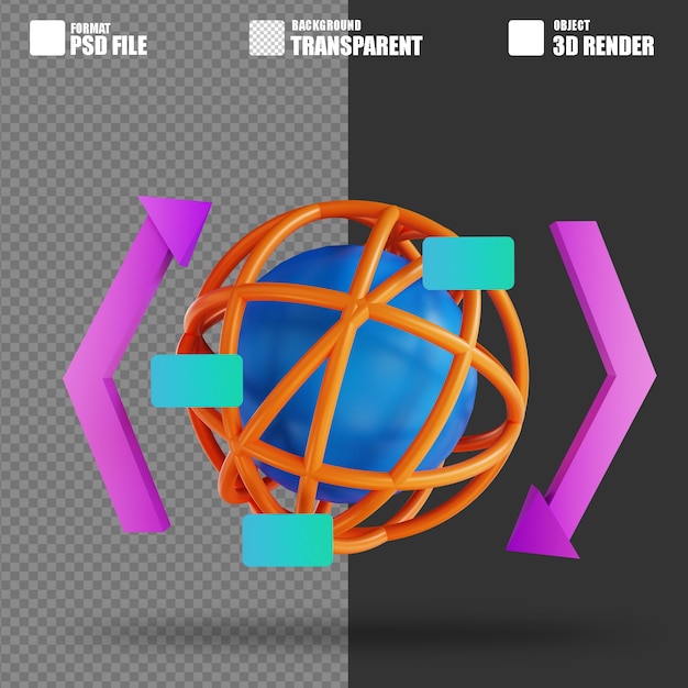 3d-darstellung globaler austausch 3