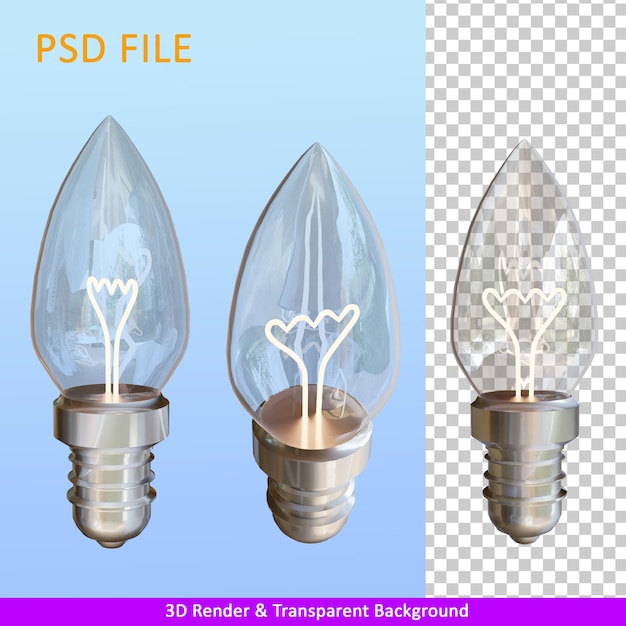 PSD 3d-darstellung glühbirne