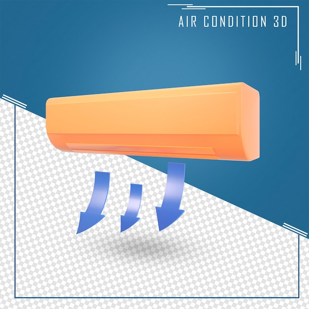 PSD 3d-darstellung klimaanlage mit kalten windwellen
