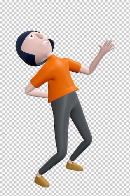 3D-Darstellung Mann Rückenschmerzen