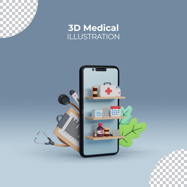 3D-Darstellung Medizinisches Online-Konzept