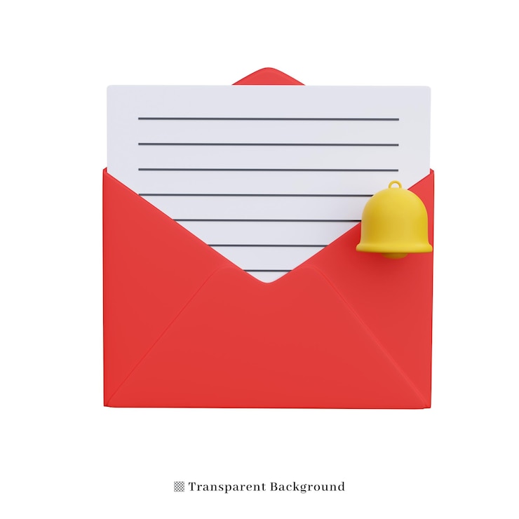 PSD 3d-darstellung neue e-mail-benachrichtigung