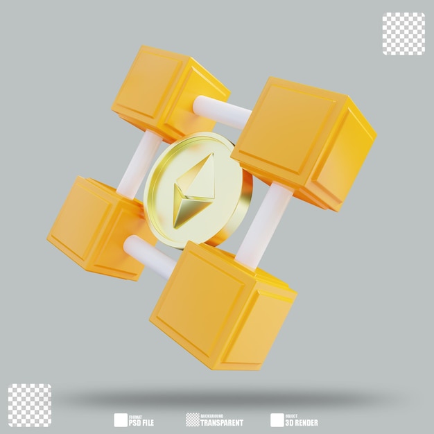 3D-Darstellung NFT-Kette 3