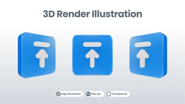 3d-darstellung pfeilsymbol des uploads