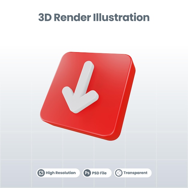 3D-Darstellung Pfeilsymbol zum Minimieren