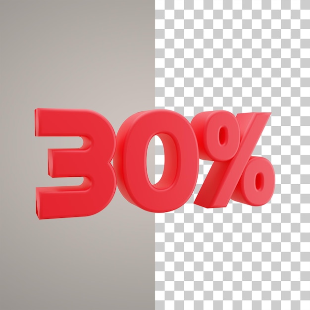 3D-Darstellung Rabatt 30 Prozent
