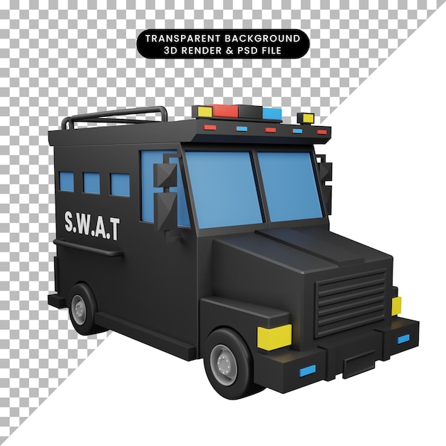 PSD 3d-darstellung rendering-symbol fahrzeugtransport 3d-renderstil