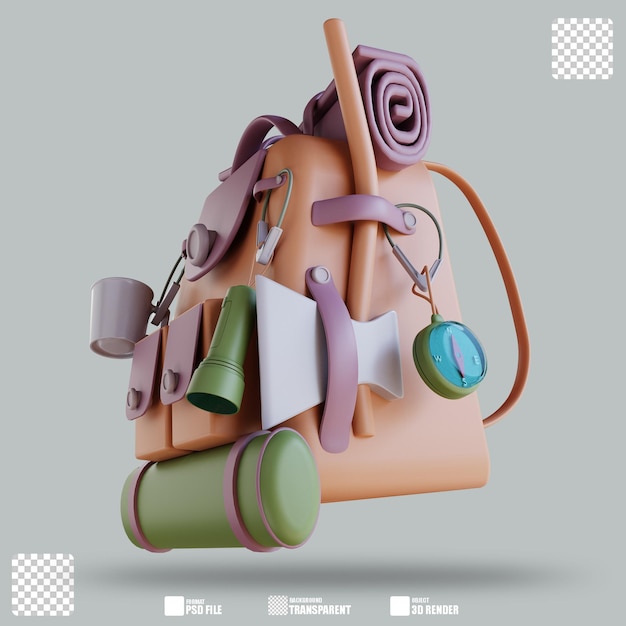3D-Darstellung Rucksack 3