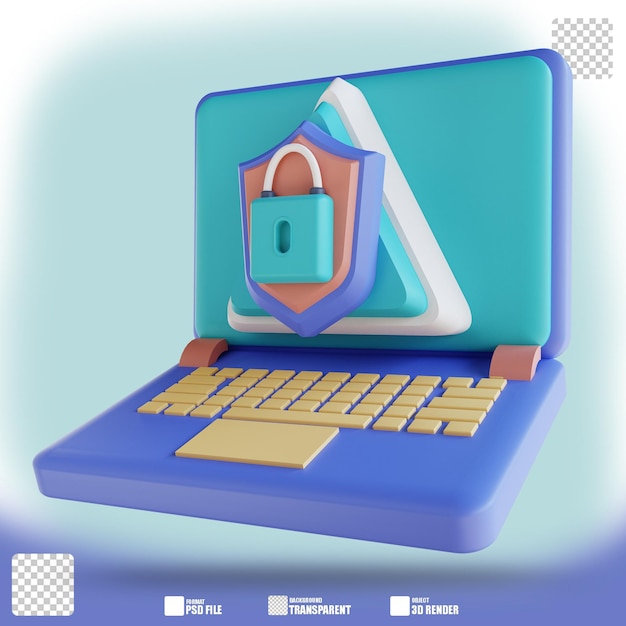 3D-Darstellung schützt Laptop-Sicherheit 3