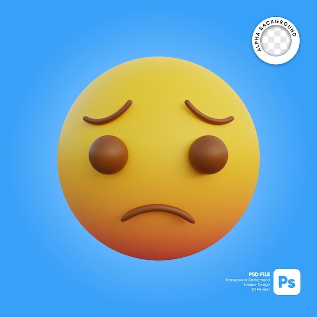 3D-Darstellung sehr trauriges Gesicht Emoticon