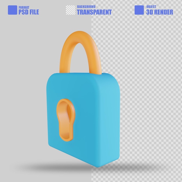 3D-Darstellung Sicherheitsschloss