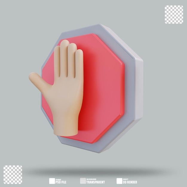 3D-Darstellung Stoppschild 3