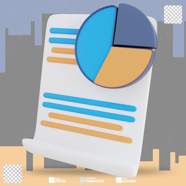 PSD 3d-darstellung tortendiagramm dokument 3