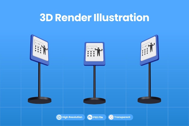 3d-darstellung verkehrszeichen der schule