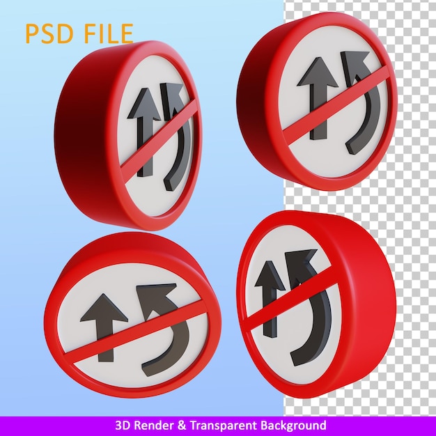 PSD 3d-darstellung verkehrszeichen