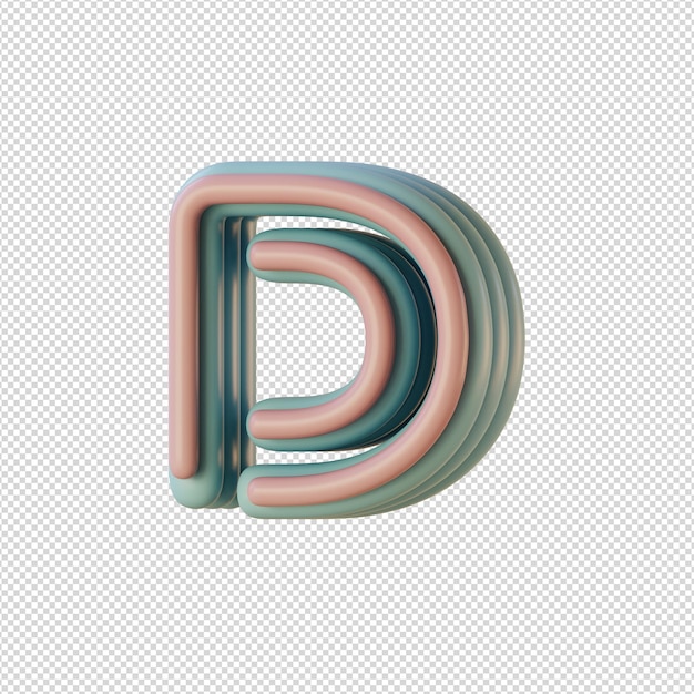 3D-Darstellung von Alphabeten im Disco-Stil