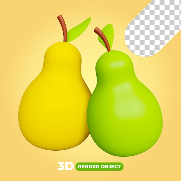 3d-darstellung von birnenfrüchten