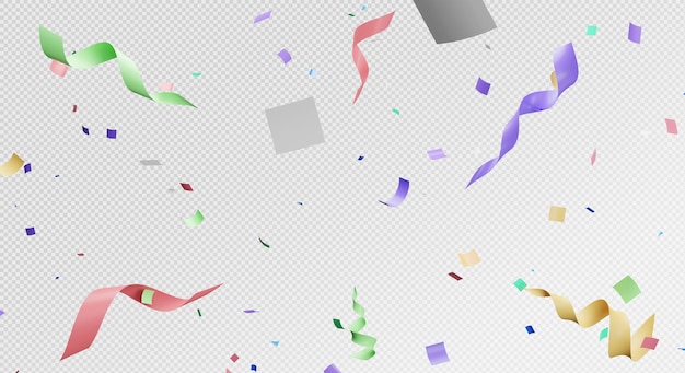 3D-Darstellung von buntem Konfetti-Fliegen