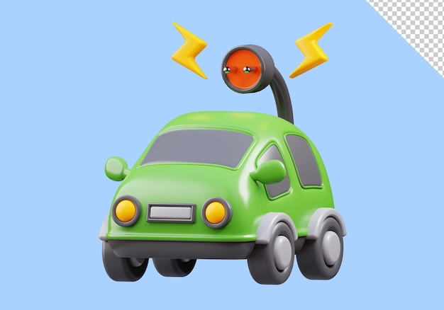 3D-Darstellung von Elektroautos mit Sockelabbildung