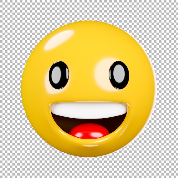 3D-Darstellung von Emoji oder Emoticon mit transparentem Hintergrund, Beschneidungspfad.