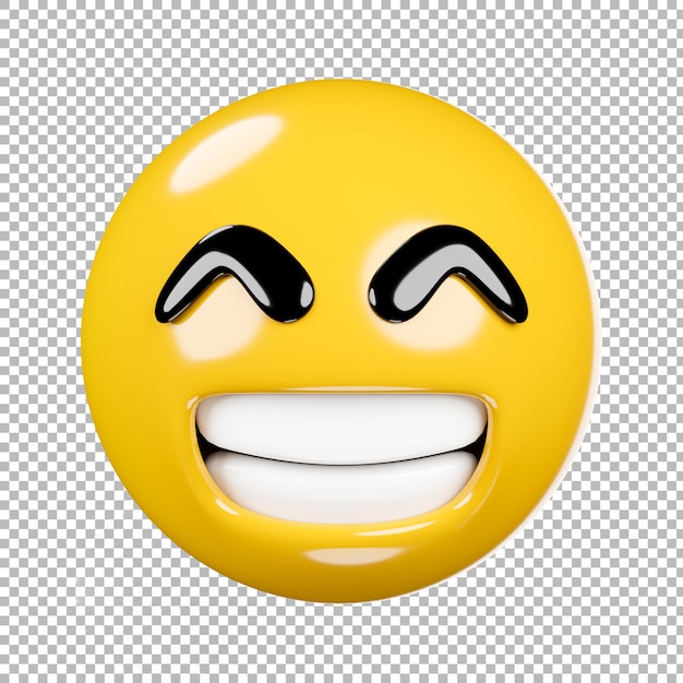 3D-Darstellung von Emoji oder Emoticon mit transparentem Hintergrund, Beschneidungspfad.