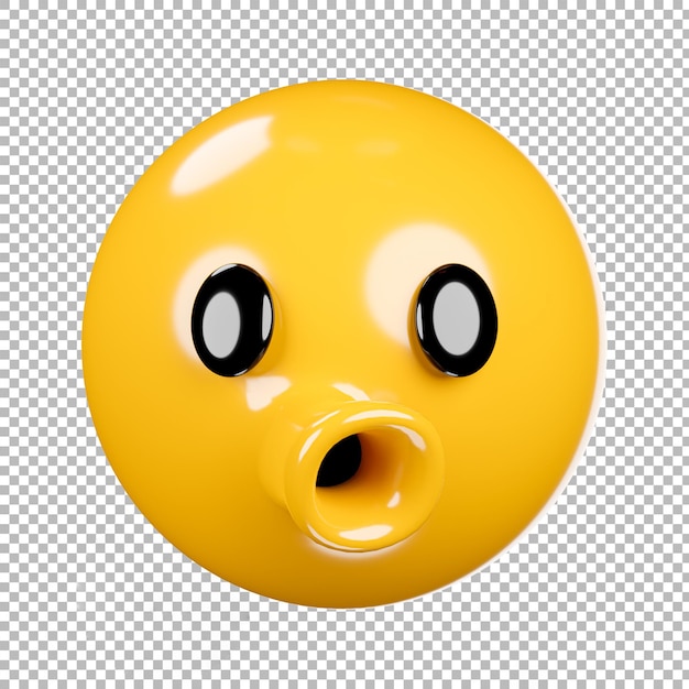 3d-darstellung von emoji oder emoticon mit transparentem hintergrund, beschneidungspfad.