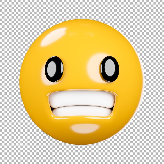 3D-Darstellung von Emoji oder Emoticon mit transparentem Hintergrund, Beschneidungspfad.