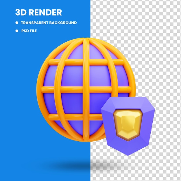 3d-darstellung von internet-cyber-sicherheitssymbolen abbildung sicher geschützt