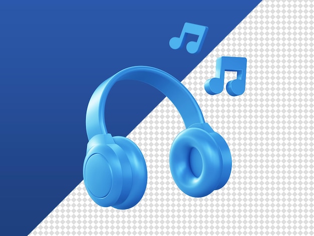 3D-Darstellung von Kopfhörer- und Musikillustrationssymbolen für UI-UX-Web-Mobile-Apps-Social-Media-Designs