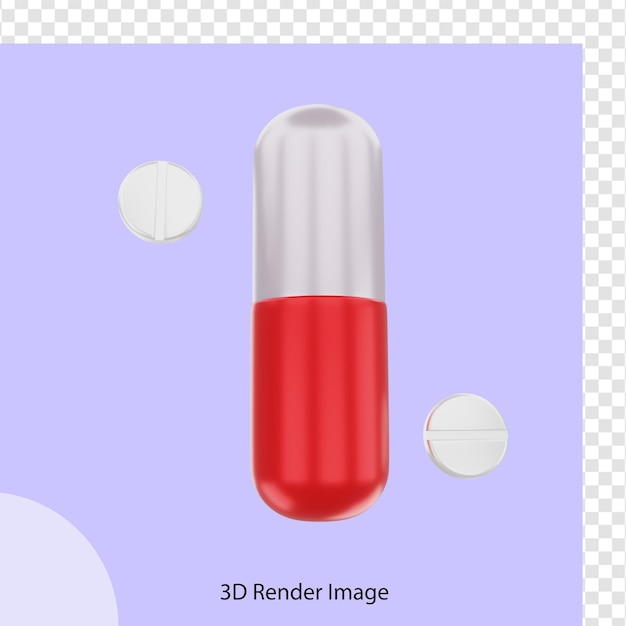 3D-Darstellung von medizinischen Kapseln und Gesundheitspillen