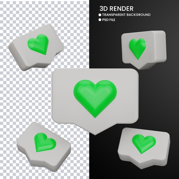 3D-Darstellung von niedlichem Benachrichtigungssymbol