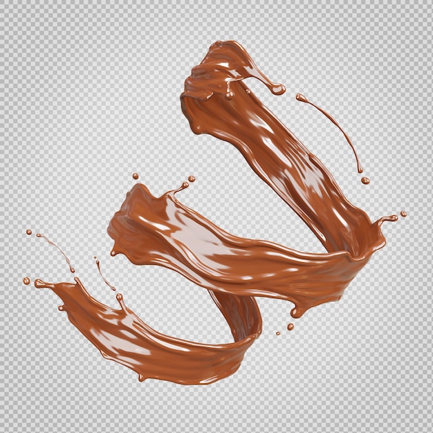 3D-Darstellung von Schokolade, die Spiralform spritzt